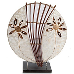 Настольная лампа из перламутра и дерева на подставке Indonesian Shell Flower варинант исполнения - 1 | Loft Concept в Липецке