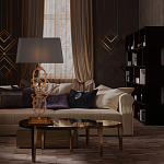 Настольная лампа на ажурном чугунном основании с серым абажуром Openwork Lamp варинант исполнения - 5 | Loft Concept в Липецке