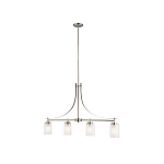 Люстра подвесная цвета никель с четырьмя матовыми стеклянными плафонами в современном стиле Generation Lighting варинант исполнения - 2 | Loft Concept в Липецке