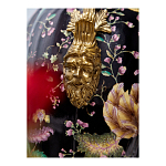 Ваза из фарфора черная с цветочной росписью и бронзовыми элементами Spring Garden варинант исполнения - 6 | Loft Concept в Липецке