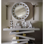 Зеркало белое с круглыми золотыми декоративными элементами Prince of the Church варинант исполнения - 2 | Loft Concept в Липецке