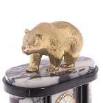 Часы настольные бронзовые с декором в виде медведя Bear Stone Clock варинант исполнения - 2 | Loft Concept в Липецке