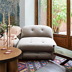 Дизайнерский угловой диван с велюровой светло-коричневой обивкой Fosse Sofa варинант исполнения - 6 | Loft Concept в Липецке