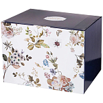 Чайный сервиз из фарфора белый с рисунком цветов на 6 персон 14 предметов Garden Whisper Porcelain Set  варинант исполнения - 4 | Loft Concept в Липецке