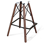 Барный стул со спинкой и подлокотниками на 4-х деревянных ножках Douglas Rhombus Синий Велюр варинант исполнения - 4 | Loft Concept в Липецке