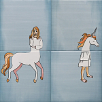 Плитка с узором Девочка единорог варинант исполнения - 2 | Loft Concept в Липецке