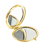 Зеркало карманное складное круглое из натурального камня Оникс в подарочной упаковке Gold Stone Mirrors варинант исполнения - 2 | Loft Concept в Липецке
