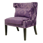 Полукресло с мягкой обивкой из жаккарда на 4-х ножках из массива березы Baroque Armchair violet варинант исполнения - 3 | Loft Concept в Липецке