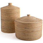 Плетеная корзина с крышкой Kheri Wicker Basket варинант исполнения - 2 | Loft Concept в Липецке