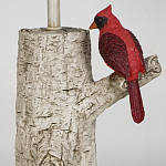 Настольная лампа с тканевым абажуром и основанием в виде птицы на дереве Simurq варинант исполнения - 4 | Loft Concept в Липецке