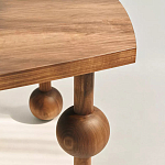 Обеденный стол деревянный с круглыми декоративными элементами на ножках Koko варинант исполнения - 2 | Loft Concept в Липецке