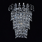 Бра настенное цвета хром с прозрачными квадратными хрустальными подвесками Crystal Regena варинант исполнения - 3 | Loft Concept в Липецке