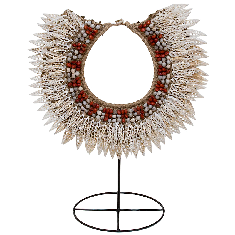 Этническое ожерелье из ракушек на подставке Ethnic Necklace Sharp Lacy Shells Белый Красный Бежевый Коричневый Этническое ожерелье из ракушек на подставке Ethnic Necklace Sharp Lacy Shells Белый Красный Бежевый Коричневый в Липецке | Loft Concept