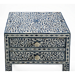 Тумбочка прикроватная White Pearl BEDSIDE CABINET 2 blue DRAWER варинант исполнения - 2 | Loft Concept в Липецке