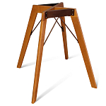 Стол обеденный с коричневой прямоугольной столешницей из керамики на четырех деревянных ножках Brown Ceramics варинант исполнения - 3 | Loft Concept в Липецке