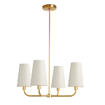 Люстра золотая с белыми тканевыми абажурами Coolness варинант исполнения - 1 | Loft Concept в Липецке