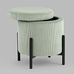 Светло-зеленый пуф на черных ножках SANJAY варинант исполнения - 2 | Loft Concept в Липецке