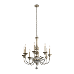 Люстра серебряного цвета с состаренным эффектом и декоративным подвесным шаром Kichler варинант исполнения - 2 | Loft Concept в Липецке