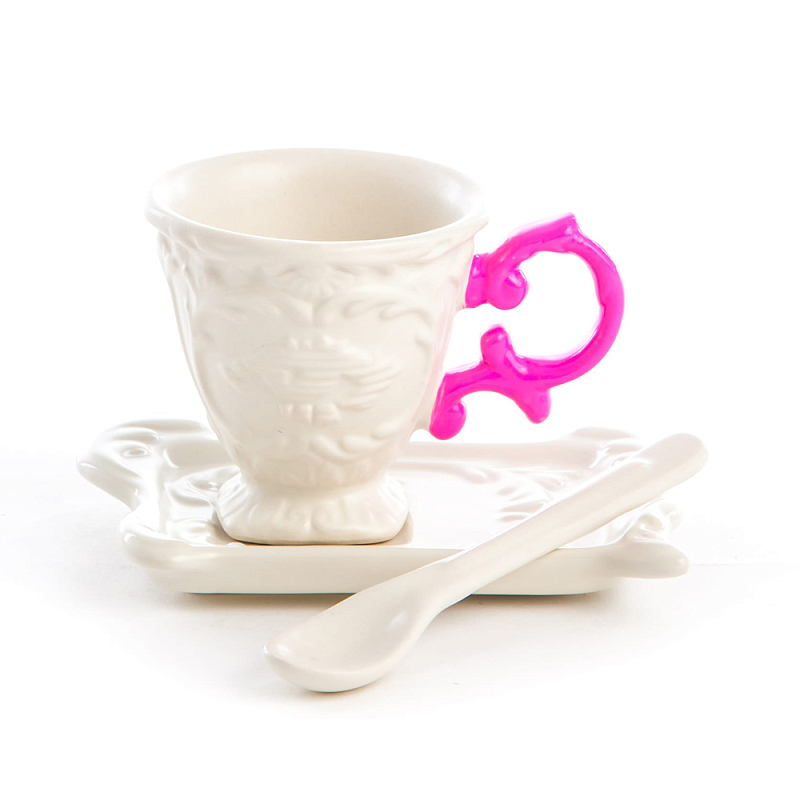 Кофейная пара Seletti I-Coffee Fuchsia Белый Фуксия Кофейная пара Seletti I-Coffee Fuchsia Белый Фуксия в Липецке | Loft Concept