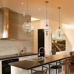 Подвесной светильник с прозрачным шарообразным стеклянным плафоном Feiss варинант исполнения - 6 | Loft Concept в Липецке