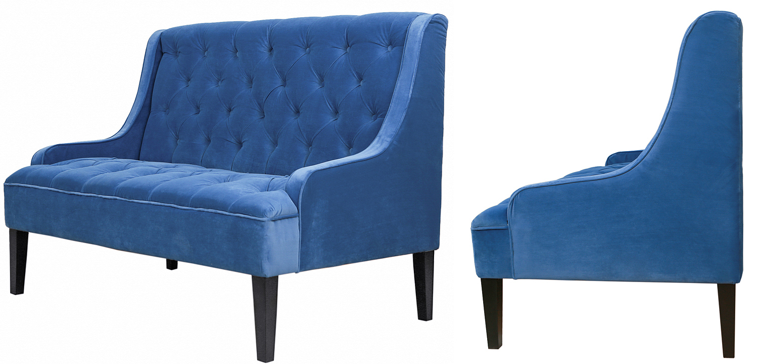 Диван Folket Sofa velour blue Диван Folket Sofa velour blue - Loft-Concept в Липецке