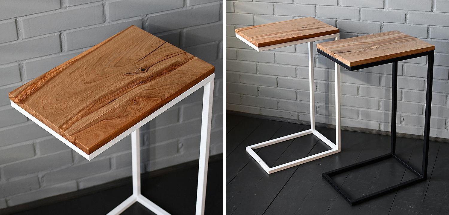 Приставной стол Hanson White Industrial Metal Rust Side Table Приставной стол Hanson White Industrial Metal Rust Side Table - Loft-Concept в Липецке