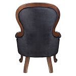 Кресло с мягкой обивкой из черного велюра на 4-х деревянных ножках Evelyn Classical Armchair варинант исполнения - 3 | Loft Concept в Липецке