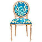 Стул из натурального бука с бирюзово-желтым узором Ikat Pattern бирюзовый варинант исполнения - 1 | Loft Concept в Липецке