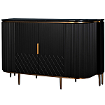 Комод черный округлой формы с рельефным фасадом Black Cut варинант исполнения - 1 | Loft Concept в Липецке