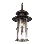 Уличный настенный светильник с цилиндрическим плафоном и изогнутым кованым каркасом Elysian Lanterns варинант исполнения - 4 | Loft Concept в Липецке