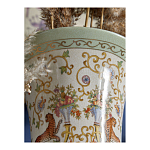 Ваза высокая из фарфора на бронзовом основании Turquoise Blooming Garden варинант исполнения - 8 | Loft Concept в Липецке