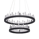 Люстра с двумя кольцами черного цвета с хрустальными элементами QUARTZ CRYSTAL варинант исполнения - 1 | Loft Concept в Липецке