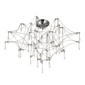 Потолочный светильник с тонким металлическим каркасом цвета хром Quasar