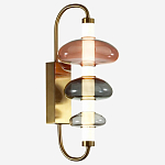 Бра с плафоном из разноцветного стекла Glass Peonies варинант исполнения - 3 | Loft Concept в Липецке