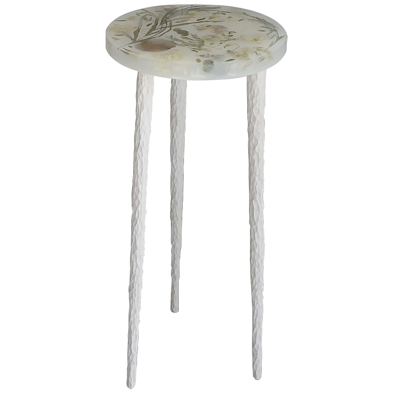 Круглый журнальный столик со столешницей из эпоксидной смолы Epoxy Resin Flowers Coffee Table Белый Черный Розовый Мульти Круглый журнальный столик со столешницей из эпоксидной смолы Epoxy Resin Flowers Coffee Table Белый Черный Розовый Мульти в Липецке | Loft Concept