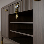 Комод-буфет Elsa Dreams Walnut с открытыми полками   варинант исполнения - 4 | Loft Concept в Липецке