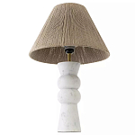 Настольная лампа с плетеным абажуром и белым мраморным основанием Simplicity and Nobility варинант исполнения - 2 | Loft Concept в Липецке