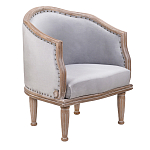 Кресло низкое с мягкой обивкой из велюра на 4-х деревянных ножках Emile Armchair grey варинант исполнения - 1 | Loft Concept в Липецке