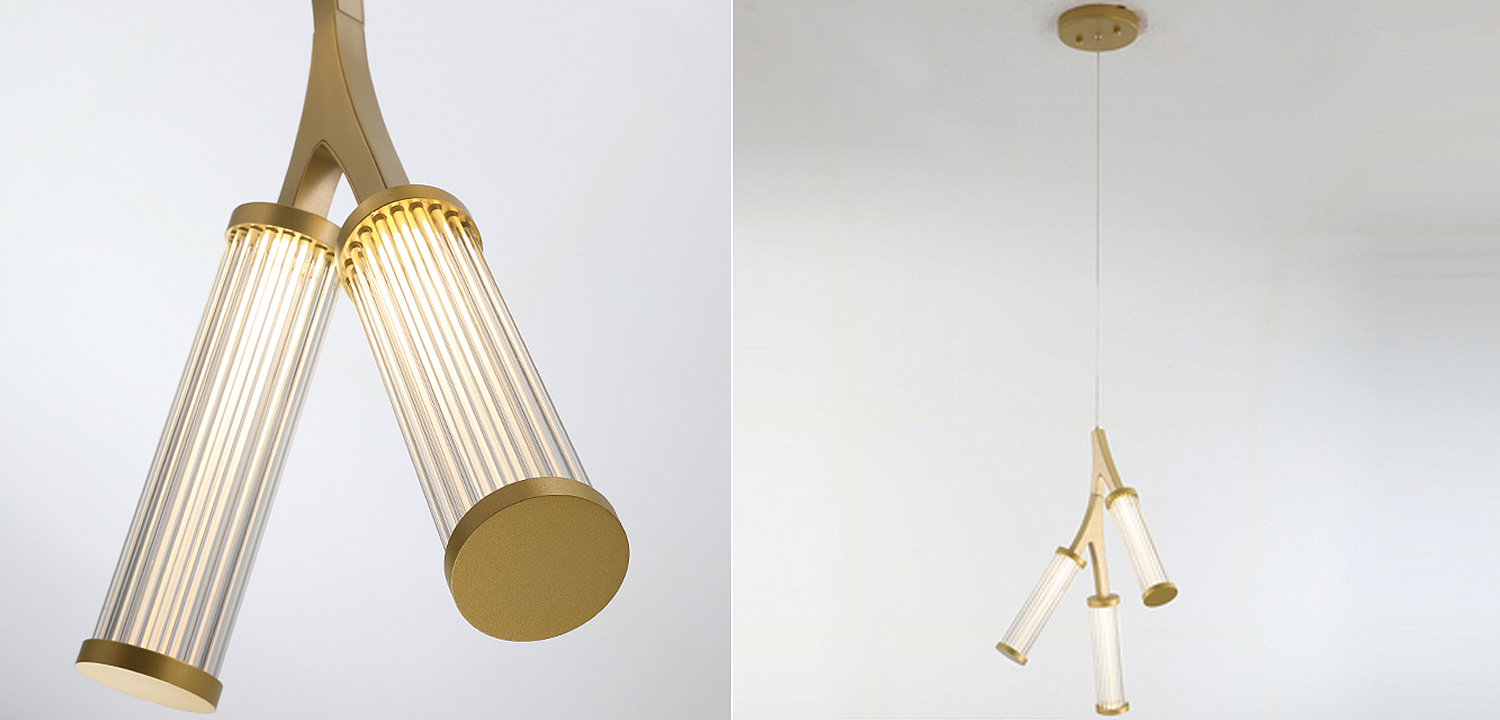 Люстра Cylinder Branches Chandelier Gold 3 Люстра Cylinder Branches Chandelier Gold 3 - Loft-Concept в Липецке