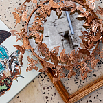 Зеркало круглое в металлической раме украшенной фигурами бабочек Butterflies варинант исполнения - 4 | Loft Concept в Липецке