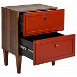 Тумба прикроватная красная из массива бука с 2-мя ящиками Wenge Light варинант исполнения - 3 | Loft Concept в Липецке