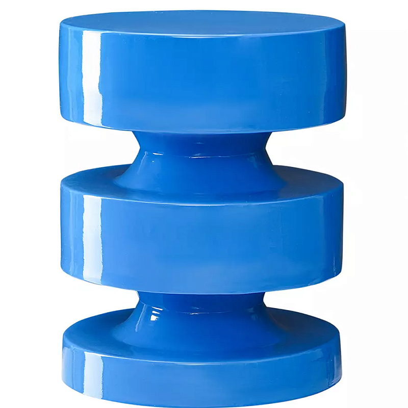 Столик приставной фигурный синий Curly Blue Table Синий Столик приставной фигурный синий Curly Blue Table Синий в Липецке | Loft Concept