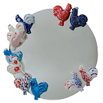 Зеркало круглое с декором в виде петушков Cockerel варинант исполнения - 1 | Loft Concept в Липецке