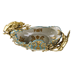 Чаша голубого цвета с оранментом и и бронзовыми фигурами леопардов Eden Garden варинант исполнения - 4 | Loft Concept в Липецке