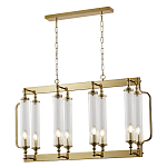 Люстра прямоугольная с 8-ю стеклянными плафонами цилиндрической формы Jeanette варинант исполнения - 2 | Loft Concept в Липецке