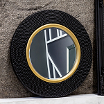 Зеркало в черной фактурной раме с золотым кантом Summon the Light варинант исполнения - 6 | Loft Concept в Липецке