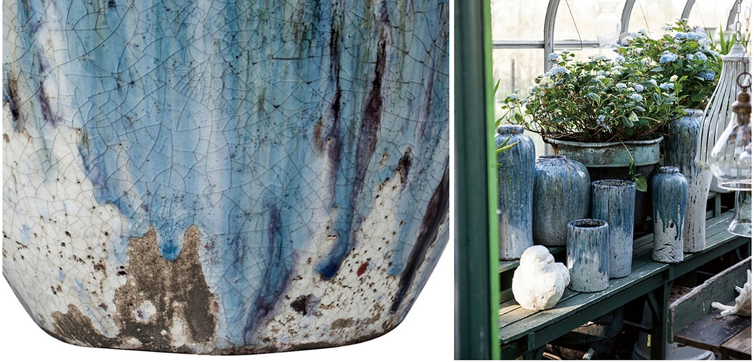 Ваза Terracotta Vase blue-white Ваза Terracotta Vase blue-white - Loft-Concept в Липецке
