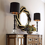 Зеркало восьмиугольное в черно-золотистой раме Pairing варинант исполнения - 3 | Loft Concept в Липецке