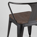 Черный глянцевый стул с сиденьем из натурального дерева TOLIX варинант исполнения - 7 | Loft Concept в Липецке