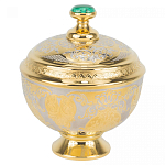 Сахарница металлическая с гравировкой и натуральным камнем Малахит в подарочной коробке Metal Stone Sugar Bowls варинант исполнения - 1 | Loft Concept в Липецке